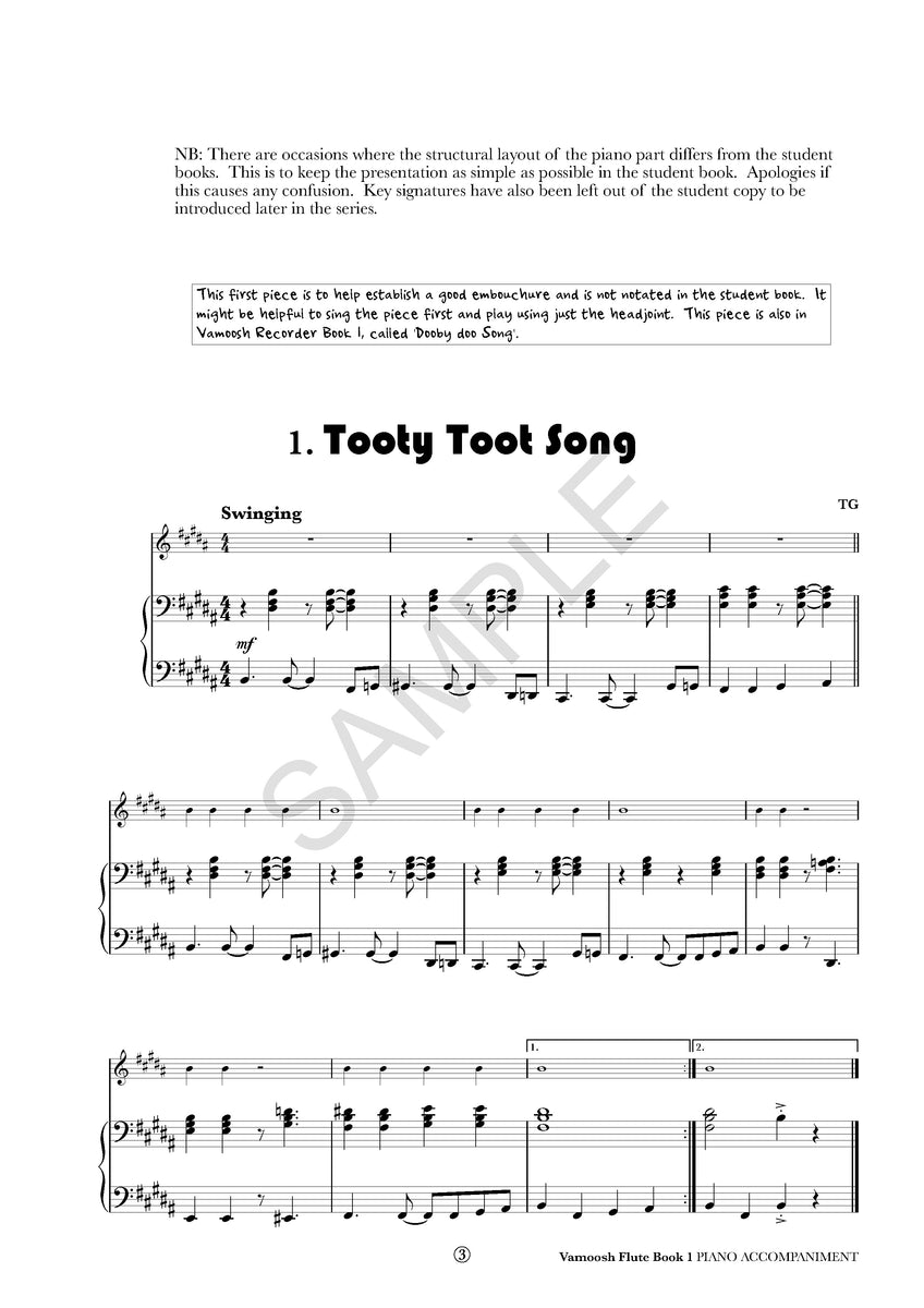 Vamoosh Flute Book 1 Piano PDF Vamoosh Music