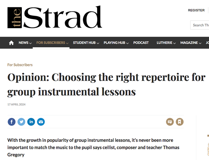 With the growth in popularity of group instrumental lessons, it’s never been more important to match the music to the pupil says cellist, composer and teacher Thomas Gregory