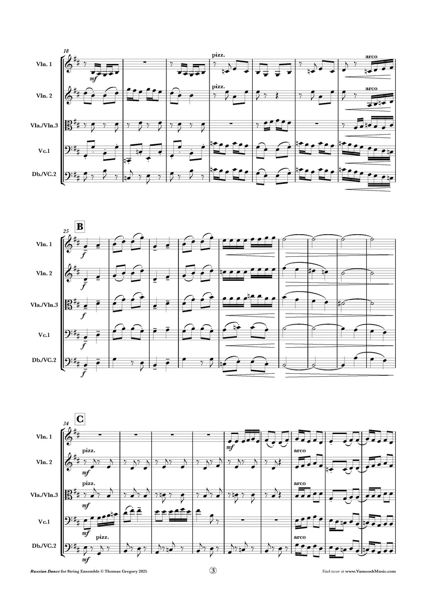 Rustic Dance for String Ensemble by Thomas Gregory (PDF) – Vamoosh Music