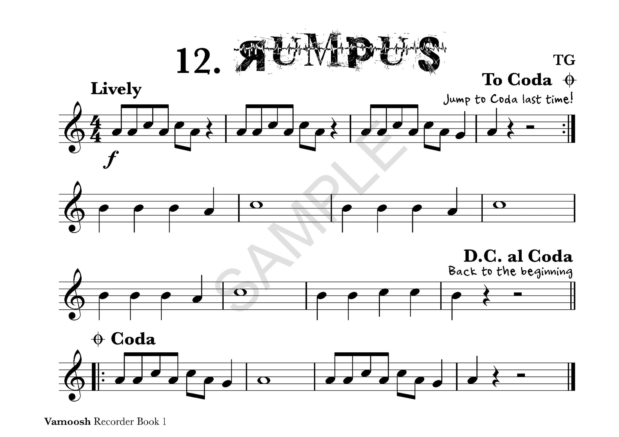 Vamoosh Recorder Book 1 PDF Vamoosh Music