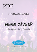 Load image into Gallery viewer, Never Give Up for beginner String Orchestra by Thomas Gregory